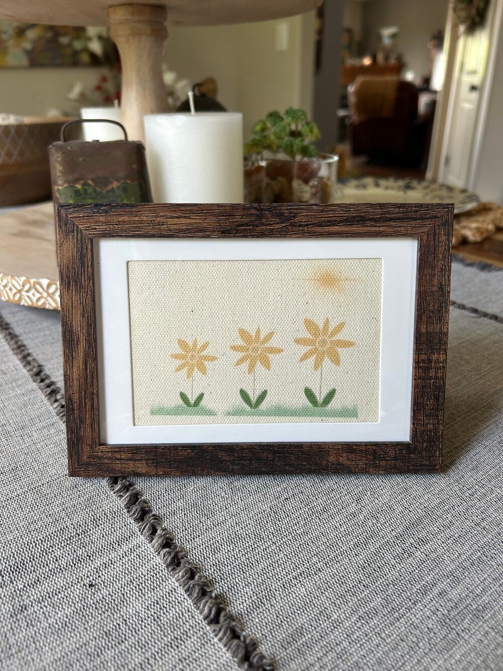 Yellow Daisies Mini Picture Frame Original Art West Hills Studio Desk Wall Art